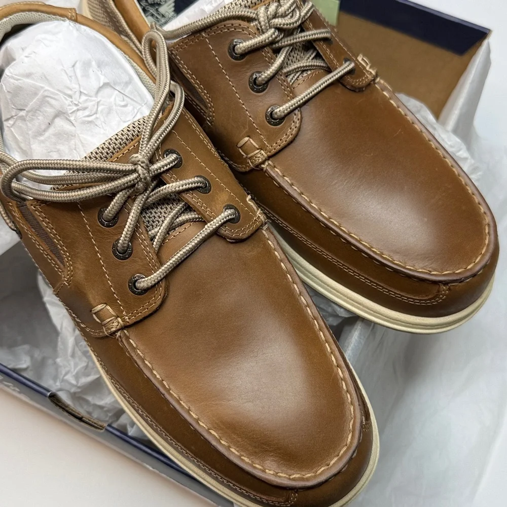Dockers Men's Beacon Leather Casual Boat Shoe with NeverWet- Size 11.5M